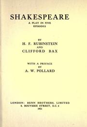 Cover of: Shakespeare by Harold Frederick Rubinsteïn
