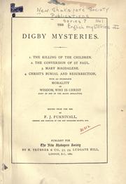 Cover of: The Digby mysteries ... by Ed. from the mss. by F. J. Furnivall ...