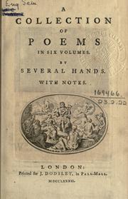 Cover of: A collection of poems by Robert Dodsley