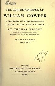 Cover of: Correspondence. by William Cowper