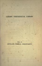 Cover of: Liberal Christianity by Jean Réville