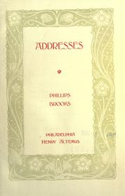 Cover of: Addresses by Phillips Brooks