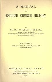 Cover of: manual of English church history