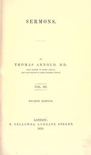 Cover of: Sermons by Arnold, Thomas