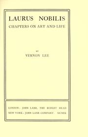 Cover of: Laurus nobilis, chapters on art and life