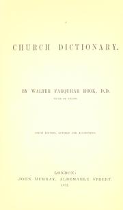 Cover of: church dictionary | Walter Farquhar Hook