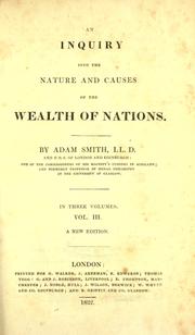 Cover of: An inquiry into the nature and causes of the wealth of nations. by Adam Smith