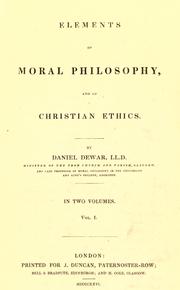 Cover of: Elements of moral philosophy and of Christian ethics