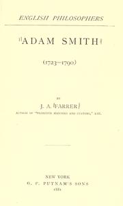 Cover of: Adam Smith (1723-1790) by James Anson Farrer