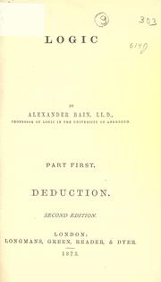 Cover of: Logic. by Alexander Bain