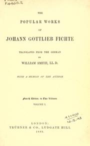 Cover of: Popular works by Johann Gottlieb Fichte