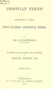 Cover of: Christian ethics by H. Martensen
