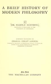 Cover of: A brief history of modern philosophy. by Harald Høffding