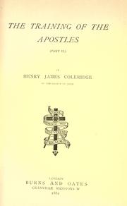 Cover of: The training of the Apostles by Henry James Coleridge