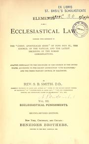 Cover of: Elements of ecclesiastical law by S. B. Smith