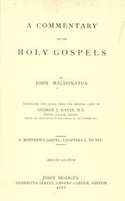 Cover of: A commentary on the Holy Gospels ... by Juan Maldonado