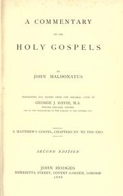 Cover of: A commentary on the Holy Gospels ... by Juan Maldonado