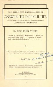 Cover of: The Bible and rationalism: or, Answer to difficulties ...