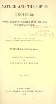 Nature and the Bible by F. H. Reusch