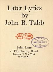 Cover of: Later lyrics by John B. Tabb