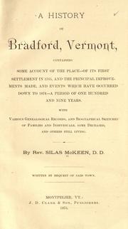 A history of Bradford, Vermont by McKeen, Silas