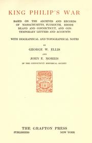 Cover of: King Philip's war by George William Ellis