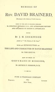 Cover of: Memoirs of Rev. David Brainerd: missionary to the Indians of North America.
