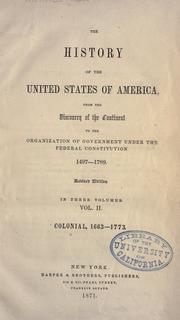 Cover of: History of the United States of America. by Richard Hildreth