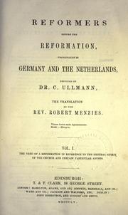 Cover of: Reformers before the Reformation by Karl Ullmann