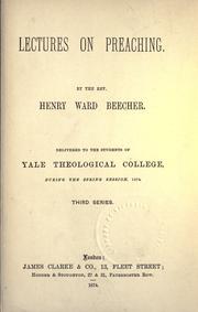 Cover of: Lectures on preaching. by Henry Ward Beecher