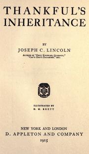 Cover of: Thankful's inheritance by Joseph Crosby Lincoln