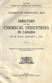 Cover of: Directory of the chemical industries in Canada as of date January 1, 1919.