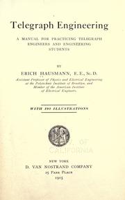 Cover of: Telegraph engineering by Erich Hausmann