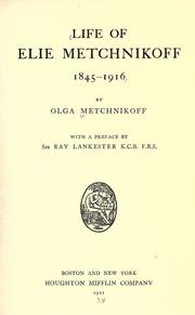 Vie d'Elie Metchnikoff by Olga Metchnikoff