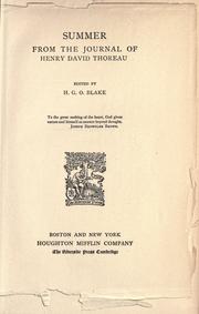 Cover of: Summer: from the Journal of Henry D. Thoreau by Henry David Thoreau