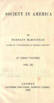Cover of: Society in America. by Harriet Martineau
