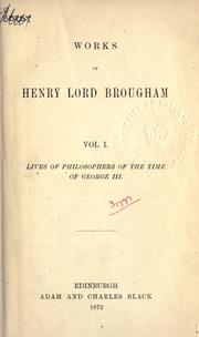 Cover of: Works. by Brougham and Vaux, Henry Brougham Baron