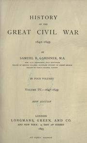 Cover of: History of the great civil war, 1642-1649 by Gardiner, Samuel Rawson