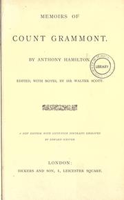 Cover of: Memoirs of Count Grammont. by Count Anthony Hamilton