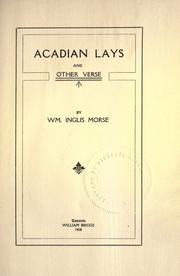 Cover of: Acadian lays: and other verse
