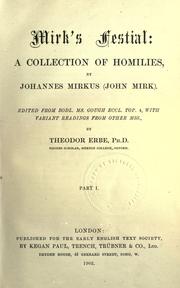 Cover of: Mirk's Festial: a collection of homilies