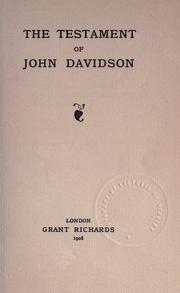 Cover of: The testament of John Davidson.