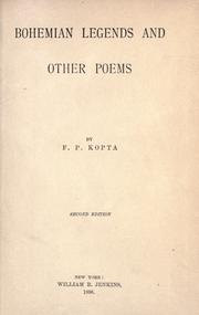 Cover of: Bohemian legends and other poems. | Flora Pauline Wilson Kopta