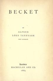 Becket by Alfred Lord Tennyson