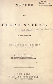 Cover of: Nature and human nature. by Thomas Chandler Haliburton