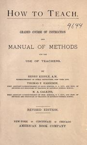 Cover of: How to teach. by Henry Kiddle