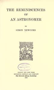 Cover of: The reminiscences of an astronomer. by Simon Newcomb