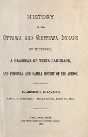 History of the Ottawa and Chippewa Indians of Michigan by Blackbird, Andrew J.