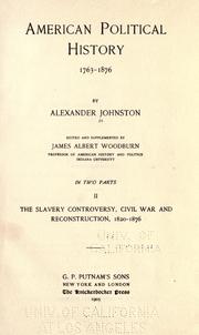 Cover of: American political history, 1763-1876