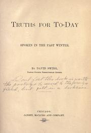 Cover of: Truths for to-day by Swing, David, Swing, David